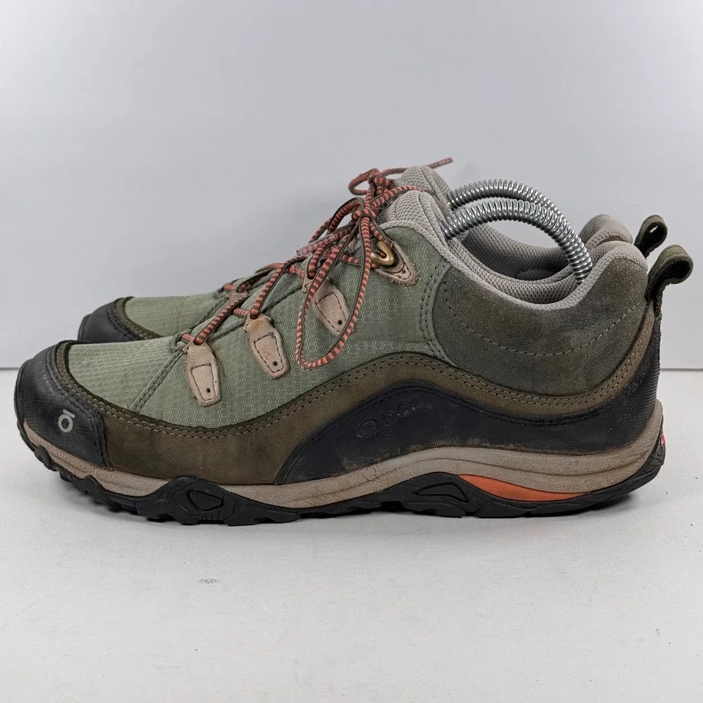 Oboz Sawtooth Low Hiking Shoes Womens 9.5 Green Brown Trail Sneakers 71702